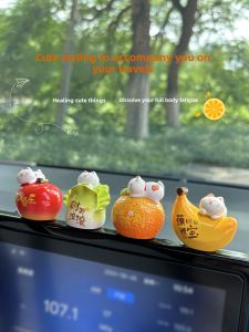 Peace Joy Car Decorative Ornaments Fruit Themed Adorable Cute Car Interior Accessories Healing Creative Automobile Decoration