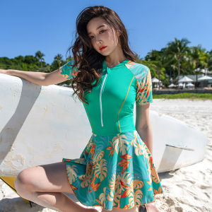 LYSEACIA ชุดขนาดพิเศษ M-5XL สำหรับผู้หญิงชุดว่ายน้ำชิ้นเดียวฟองน้ำชุดว่ายน้ำแขนสั้นเรียบชุดชุดว่ายน้ำมีระบายพิมพ์ลายดอกไม้สำหรับชุดอาบน้ำผู้หญิง