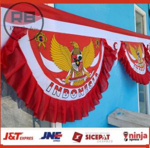 BENDERA MERAH PUTIH GELOMBANG BACKGROUND GARUDA