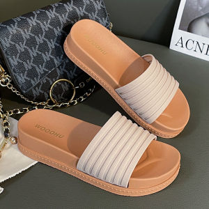 Womens Beach Shoes 2025 New Wedge Thick Bottom Sandals Summer Fashionable Slip-On Holiday Outerwear Versatile Korean Style