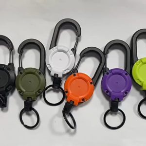 2 PCS U-shaped Easy To Pull Keychain Outdoor Climbing Buckle Extendable Steel Wire Spring Buckle Backpack Tactical Telescopic Buckle