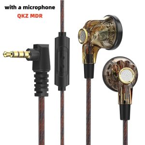 QKZ | Tai Nghe Có Dây QKZ MDR Dynamic 16mm Drivers Tai Nghe Nhét Tai Dạng Phẳng Có Dây Điều Khiển Tai Nghe Nhét Tai Thể Thao & Âm Nhạc Đen/Tím/Trắng/Xanh dương/Nâu
