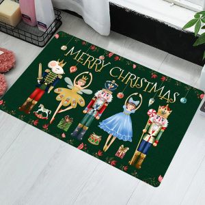 VIKAMA Nutcracker Ballerina Giáng Sinh Thảm Cửa Xmas In Hình Chống Trơn Trượt Trong Nhà Ngoài Trời Lối Vào Thảm Cho Cửa Trước Phong Cách Hiện Đại Trang Trí