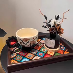 Khay Tổ Chức Phong Cách Bohemian Màu Cam 2 Cái
