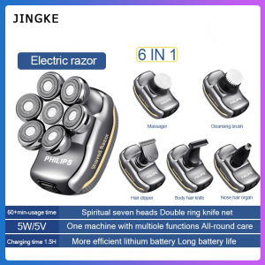 Multi functional mens shaver 6 in 1 7D bald Hair clipper USB rechargeable waterproof trimmer shaving machine  beard trimmer for men  haircut machine