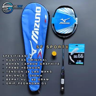 RAKET BADMINTON MIZUNO CARBONSONIC77 ORIGINAL BONUS TAS DAN GRIP