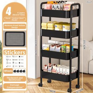 Multifunctional Mobile Home Use Multi-level Storage Trolley with Dual Handles