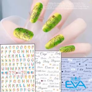 Miếng Dán Móng Tay 3D Nail Sticker Tráng Trí Hoa Văn Hoạ Tiết Chữ Viết Alphabet F038 / F170 / F171