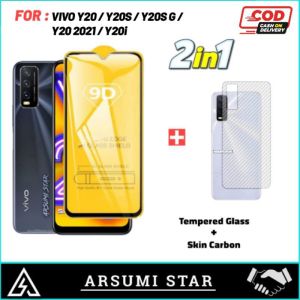 PROMO PAKET MURAH 2 IN 1 TEMPERED GLASS CERAMIC MATTE ANTI SPY VIVO Y20 / Y20S / Y20S G / Y20 2021 / Y20i / Y12S TG ANTI GORES CERAMIC MATTE ANTI SPY + GARSKIN CARBON 3D