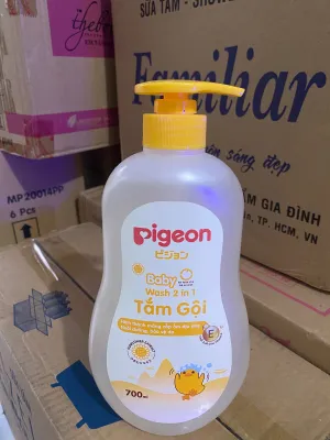 Tắm gội baby Pigeon 2in 1 cấp ẩm dịu nhẹ bảo vệ da cho bé 700ml (hàng mới)