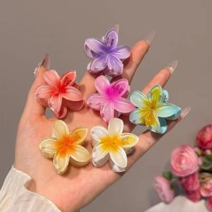1/6PC 4CM Gradient Hair Clips New Flower Hair Claws Small Size Fashion Headwear Hairpin Crab Barrette Hair Accessories for Women