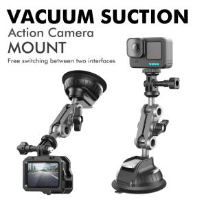 Car Suction Cup Phone Action Camera Holder 1/4 Inch Action Camera Dash Cam Phone Car Mount Suitable for DJI/Shadowstone Insta360