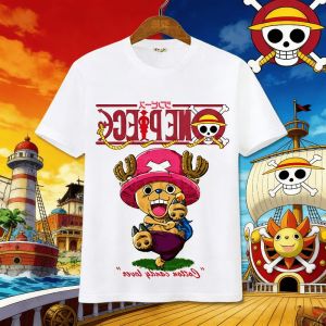 Bandai | ONE PIECE Anime Peripheral Clothes Short-sleeved Mens and Womens Cartoon T-shirt Y2K Cotton Print Tee Harajuku Streetwear Tops
