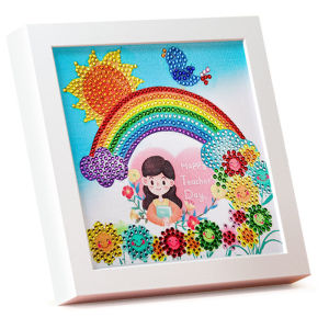 Bộ Tranh Đính Đá 5D DIY Hình Độc Đáo mẫu dành cho các bé bao gồm khung để bàn có mẫu ngày nhà giáo Teacher day 18*18cm