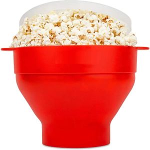ไมโครเวฟซิลิโคน PopCorn Maker เกรดอาหารคุณภาพสูงครัวเครื่องมือง่าย DIY Make PopCorn Bucket ชามพร้อมฝาปิดชาม