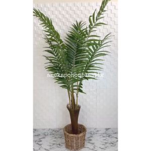 Pohon Hias Tanaman Artificial Palem Hawaii T180 Latex Pot Dasar Hitam Cover Rotan Medium Hiasan Ruang Tamu Aesthetic