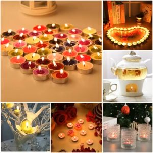 Hộp 10 Viên Nến Tealight Không Khói Không Mùi Đốt Cháy 2H Dùng Trang Trí Tiệc  Hâm Nóng Trà Đạo  Xông Tinh Dầu Tiện Dụng