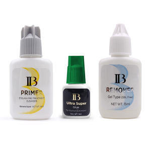 3 ขวด IB Ultra Super กาว Fake Eyelash Extension เกาหลี Fast แห้งยาวนาน Banana Primer กาวอุปกรณ์ Beauty Remover