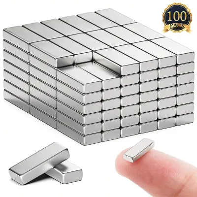 50/100 Cái 10x5x2mm Thanh Nam Châm Nhỏ Đất Hiếm Cho Hàng Thủ Công Bảng Trắng Tủ Lạnh Văn Phòng Khoa Học Dự Án Tự Làm