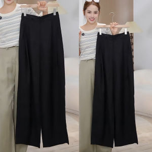 MEITESIJIAONU | Elegant Light Breathable Linen Tencel Wide Leg Casual Pants