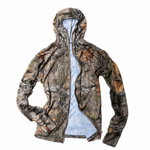 Spring and Summer Bionic Camouflage Ice Silk Zipper Cardigan Long Sleeve Lure Fishing Sun-Protective Clothing Bird Watching Fishing and Hunting Camouflage Hoodie