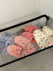 Indoor Home Womens Slippers Winter Warm Flat Bottom Cute Fairy Sweet Butterfly Knot Cotton Slippers Student Outdoor Wear