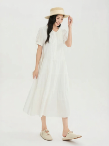 SANFU | Elegant French Unique Placket Accordion Pleat Loose Dress