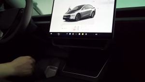 Hộp Đựng Đồ Dưới Màn Hình Tesla Model 3/Y/YL 2024-2026 Khay Đựng Đồ Ẩn Điều Khiển Trung Tâm Juniper Hộp Đựng Đồ Tay Vịn Hình Chữ Nhật ABS