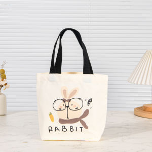 กระเป๋าผ้าใบลายการ์ตูนความจุขนาดใหญ่สำหรับผู้หญิง กระเป๋าสะพายไหล่เดี่ยวนุ่มน่ารักสำหรับเดินทางและไปทำงาน กระเป๋าสะพายข้างแบบอเนกประสงค์