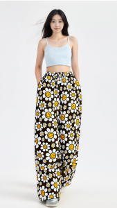 กางเกงผู้หญิงไซส์ใหญ่ ผ้าไหมอิตาลี ผ้าไหมอิตาลี กระโปรงกางเกง ขนาดพิเศษใหญ่ กางเกงมีกระเป๋า 2 ช่อง สวมใส่สบายและระบายอากาศได้ดี ใส่