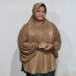 Hijab Instan Kerudung Lengan Rempel Dada Bergo Polos