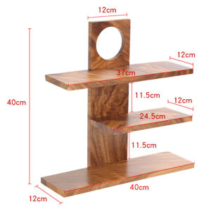 Walnut Wood 3-Layer Storage Shelf