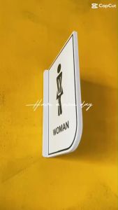 ป้ายห้องน้ำ ป้ายโลโก้ร้าน แบบสี่เหลี่ยมหน้าหลัง ร้านคาเฟ่สุดเก๋ ป้ายร้านอาหาร ป้ายออฟฟิต ป้ายแต่งร้าน แบบ 2 หน้า สุดชิค!