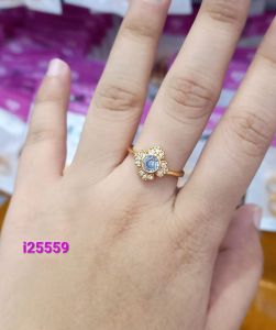 Cincin Wanita Aksesoris Perhiasan Lapis Emas Mata Zircon Free Box