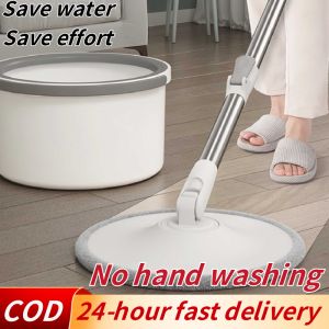 【Shipped within 24 hours 】Spin Mop Clean Sewage Separation Mop With Bucket 360 Wet Dry Rotatable For Floor Clean