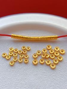 925 Silver Plated Gold Accessories Engraved Spacer Pad Beads Buddha Beads Cultural Play Accessories Diy Handmade Beading Materials