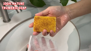 Turmeric Lemon Cleaning Soap with Kojic Acid Deep Cleansing Removes Dirt&Excess Oil Brightens Skin Daily Use Washing Soap