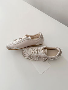 XUJIA | Satin Flower Sweet Ballet Style Casual Flat Sneakers