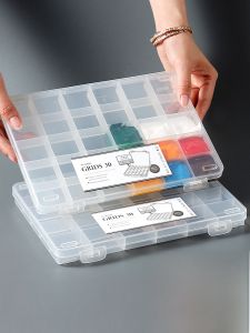 Transparent Large Capacity Sealed Acrylic Oil Paint Watercolor Mixing Box 42 Colors Storage Box Art Students Professional Mixing Box Empty Box 20 Grids 30 Colors Moisture Proof Sealed Paint Box