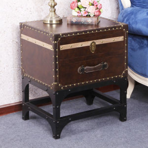European-Style Retro Bedside Table Mediterranean Sofa Side Table American Minimalist Floor Cabinet with Lock Storage 3456 Chest of Drawers Special Offer