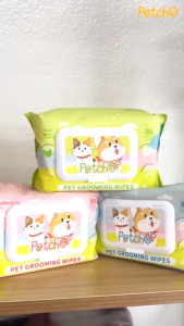 Petcho ทิชชู่เปียก ผ้าเปียกแมว ผ้าเปียกหมา ผ้าเช็ดทำความสะอาดสัตว์เลี้ยง กลิ่นหอมๆ นุ่มและอ่อนโยน ไม่มีแอลกอฮอล์