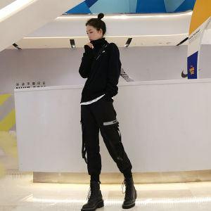 High Waist Cargo Pants Womens Slimming Style Black Streetwear Mens Trousers Spring New Arrival Functional Fashion