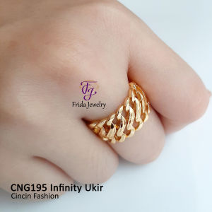 Cincin Wanita Infinity Ukir Keren Fashionable Awet Anti Karat Perhiasan Fashion Import Premium cng195