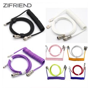 ZIFRIEND Loại C Bàn Phím Cơ Dây cáp xoắn bàn phím USB dây bàn phím cơ Aviator Máy tính để bàn Đầu dây nối hàng không