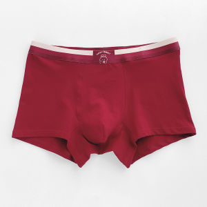 Red Cotton Boxer Shorts Mens Warm Four Corner Briefs Antibacterial Lucky Year Wedding Large Size Flat Angle Pants