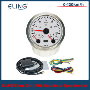 ELING 85mm 3in1 Multifunctional 120 200 km/h MPH GPS Speedometer with 8000RPM Tachometer Fuel Level with Backlight 9-32V