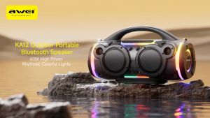 Awei KA12 Outdoor Wireless Speaker 360° Surround Sound Audio Speaker Colorful Lights Bluetooth Speaker Support Multiple Playback Modes