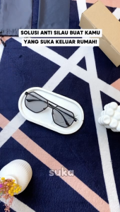 SNEAKERSSHOP17 Kacamata Pria Photochromic Coolshark Frame Stainless Anti Silau Anti Gores Sunglass Hitam Photohcromic