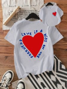 Sanrio | Women Casual Crew Neck Short Sleeve Geometric Heart Print Regular All-Season Comfort Tee for Casual Attire Aesthetic Clothes