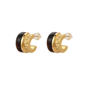 925 Sterling Silver Natural Tiger Eye Stone Hoops Earrings Womens Gold And Silver Colored Metal Rings High-End Sensation Ear Jewelry